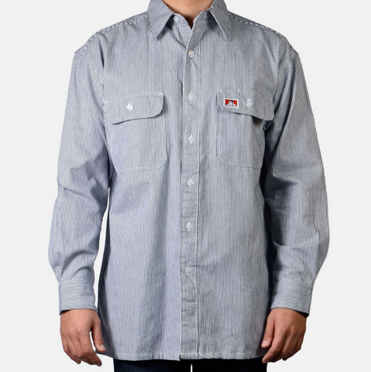 Ben Davis Long Sleeve Stripe 100% Cotton Button-Up|1950